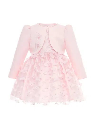 Dress & Fleur Babies' Butterfly-embellished Dress In Pink