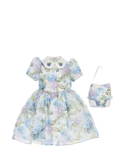 Dress & Fleur Kids' Floral-print Dress Set In Blue