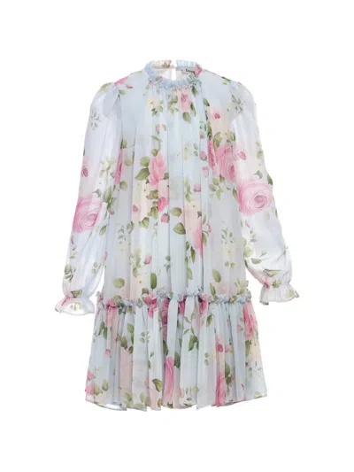 Dress & Fleur Kids' Floral-print Dress In Blue