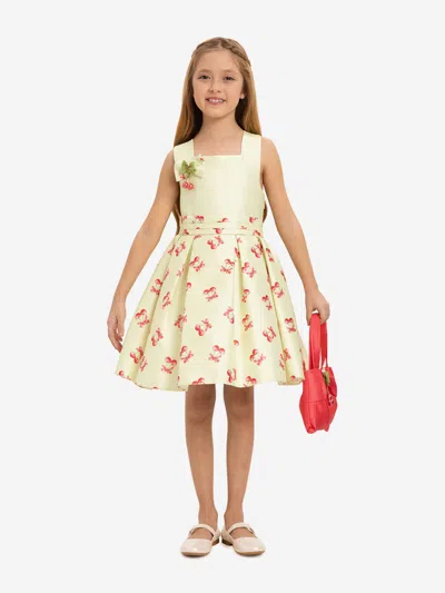 Dress & Fleur Babies'  Girls Cherry Dress With Matching Bag In Green