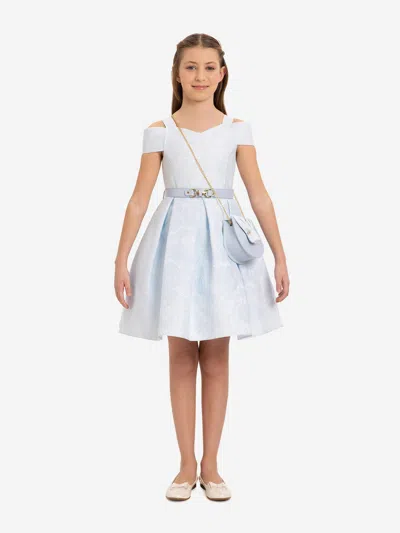 Dress & Fleur Babies'  Girls Dress With Bag And Belt In Blue