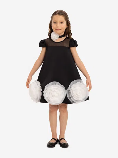 Dress & Fleur Babies'  Girls Dress With Flower Choker In Black