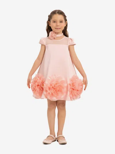 Dress & Fleur Babies'  Girls Dress With Flower Choker In Pink