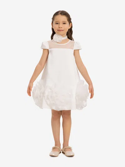 Dress & Fleur Babies'  Girls Dress With Flower Choker In White