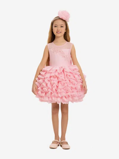 Dress & Fleur Babies'  Girls Dress With Headband In Pink