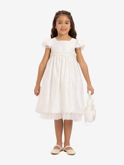 Dress & Fleur Babies'  Girls Dress With Matching Bag In White