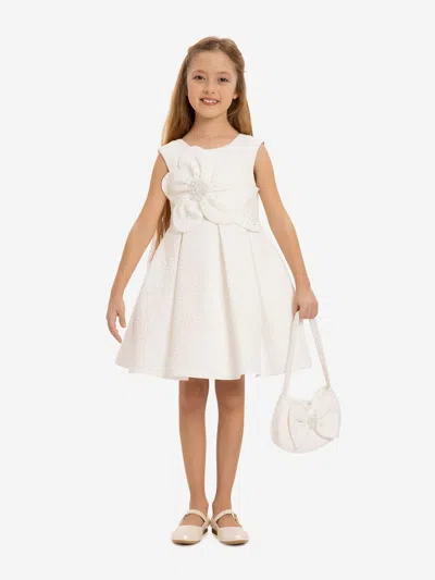 Dress & Fleur Babies'  Girls Dress With Matching Bag In White