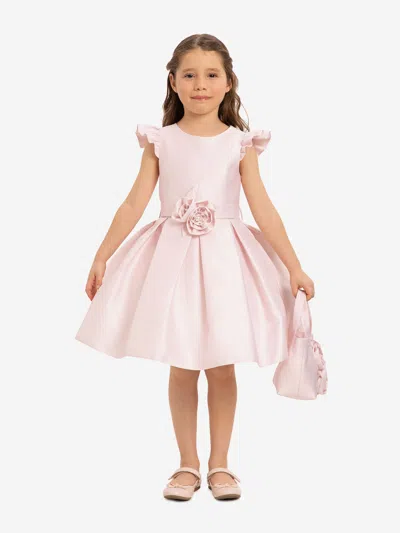 Dress & Fleur Babies'  Girls Dress With Matching Floral Bag In Pink