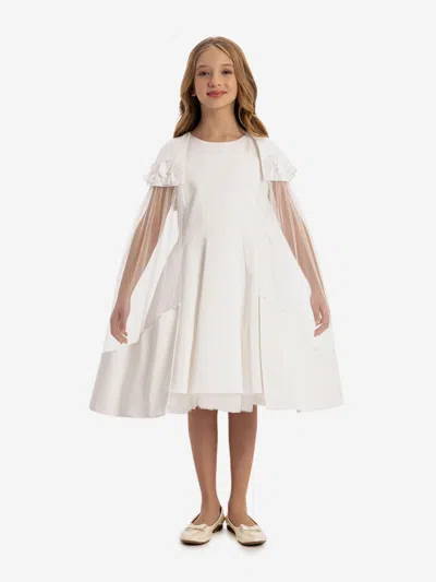 Dress & Fleur Babies'  Girls Dress With Removable Cape In White