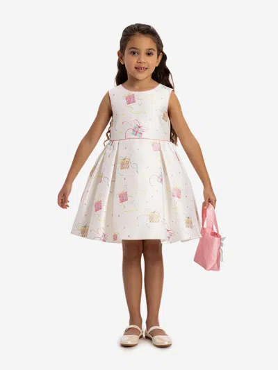 Dress & Fleur Babies'  Girls Party Dress With Bag In White