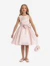Dress & Fleur Girls Satin Dress With Matching Bag In Nude
