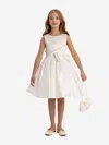 Dress & Fleur Girls Satin Dress With Matching Bag In White