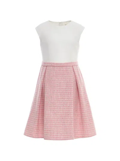 Dress & Fleur Kids' Tweed-skirt Sleeveless Dress Set In Pink