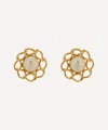 Dress Box 1980's Chanel Gilt And Faux Pearl Camellia Earrings