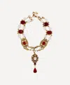 Dress Box 1980's Chanel Gilt Faux Ruby And Diamond Pearl Necklace