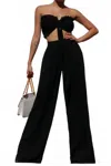 Dress Day Alana Strapless Top And Pants Set In Black In Black