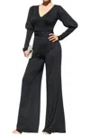 Dress Day Belted Jumpsuit In Black In Black