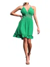 Dress Day Ruffled Hem Lined Dress In Kgreen In Multi