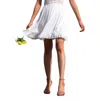 Dress Day Ruffled Hem Lined Dress In Off White In White