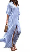 Dress Day Striped Maxi In Blue