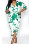 Dress Day V Neck Ruched Bodycon Dress In Gree In Gray