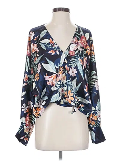Pre-owned Dress Forum 3/4 Sleeve Blouse In Blue