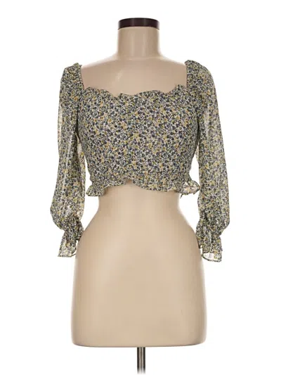 Pre-owned Dress Forum 3/4 Sleeve Blouse In Gold
