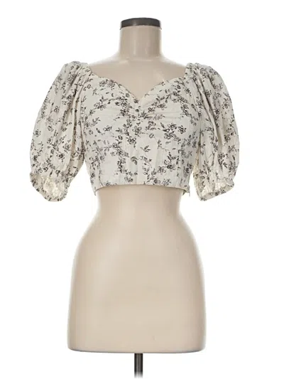 Pre-owned Dress Forum 3/4 Sleeve Blouse In Ivory