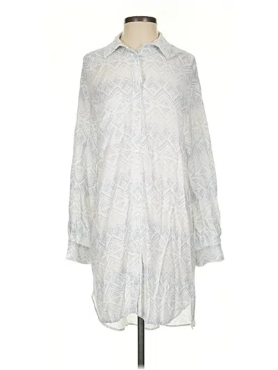 Pre-owned Dress Forum 3/4 Sleeve Blouse In Silver