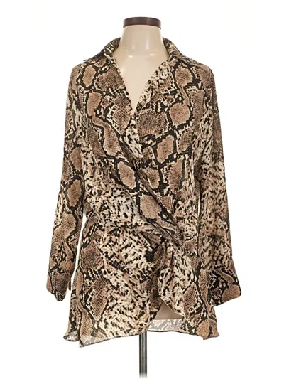 Pre-owned Dress Forum 3/4 Sleeve T-shirt In Brown