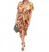 Dress Forum Ashton Floral Ruched Button Down Dress In Multi In Multi