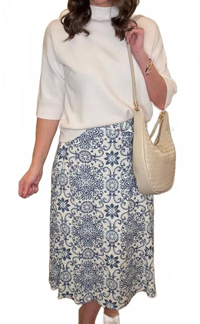 Dress Forum Azalea Mosaic Belted Skirt In Beige In Multi