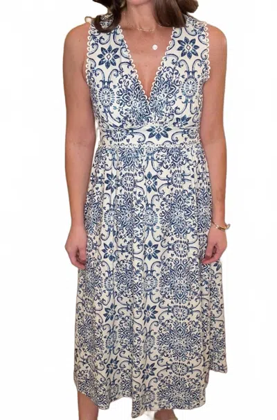 Dress Forum Azalea Mosaic Midi Dress In Blue Magnolia