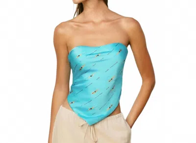 Dress Forum Azure Escape Strapless Handkerchief Top In Poolside Blue