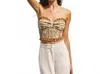 Dress Forum Bahamas Smocked Sweetheart Crop Top In Bellini In Multi