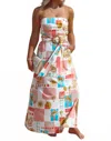 Dress Forum Belted Strapless Dress In Amalfi Coast In Neutral