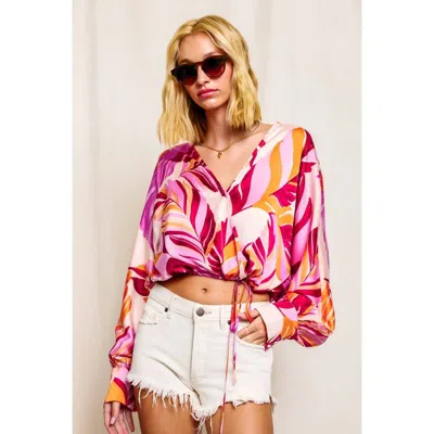 Dress Forum Berry Kiss Surplice Top In Bellflower Glow In Multi