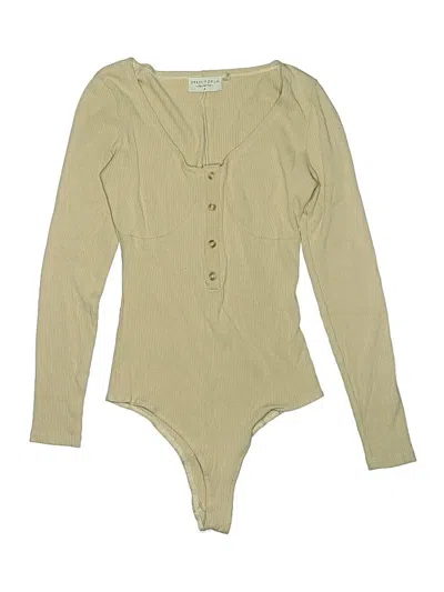 Pre-owned Dress Forum Bodysuit In Tan
