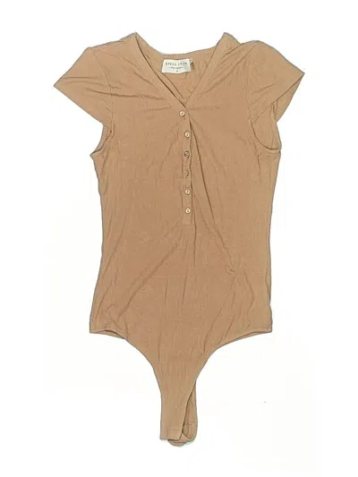 Pre-owned Dress Forum Bodysuit In Tan