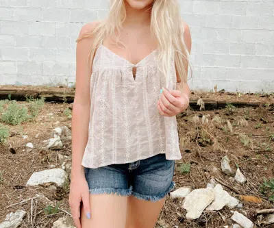 Dress Forum Breezy Bay Tank In Pale Blush In White