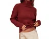 Dress Forum Cable Turtle Neck Sweater In Raspberry In Multi