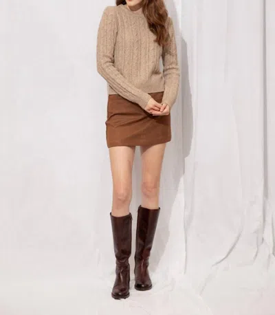 Dress Forum Calista Cable Knit Sweater In Brown