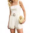 Dress Forum Charleston Romper In Ivory In Animal Print