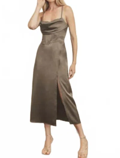 Dress Forum Corset Midi Dress In Pweter In Brown