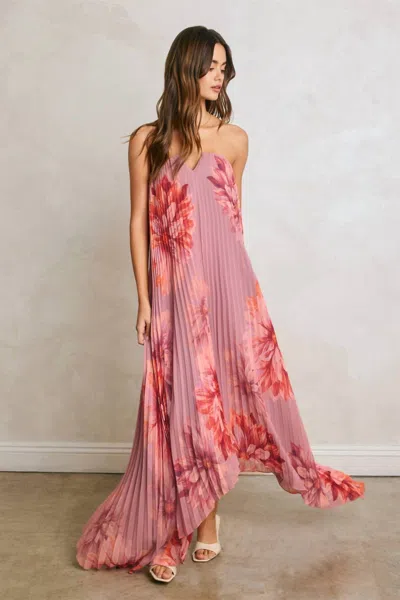 Dress Forum Dahlia Garden Dress In Pink Floral Print In Multi