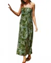 Dress Forum Strapless Slip Dress With Smocked Back Strap In Calliste Green In Green