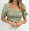Dress Forum Ditsy Floral Smock In Sage In Green