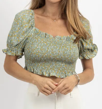 Dress Forum Ditsy Floral Smock In Sage In Multi