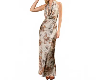 Dress Forum Draped Halter Neck Maxi Dress In Multi