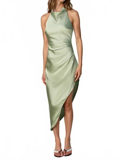 Dress Forum Eliza Halter Asymmetrical Dress In Sage In Green